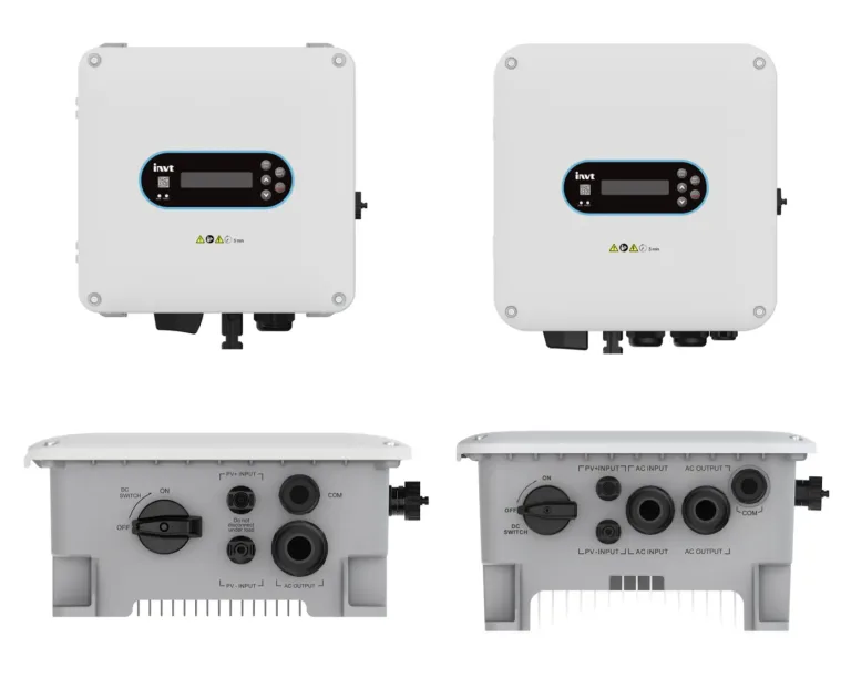 SP100 de INVT: Tecnología Avanzada para Sistemas de Bombeo Solar 3 Inversor solar moderno y compacto, ideal para sistemas de energía solar en hogares y comercios.