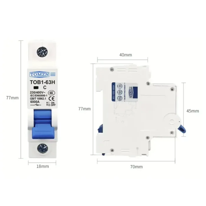Interruptor Termomagnetico 230/400Vca - 1P 32A - Imagen 3
