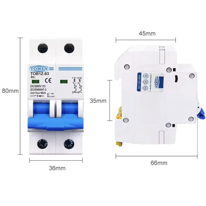 Interruptor Termomagnetico de Corriente Continua 500Vcc - 2P 16A - Imagen 5