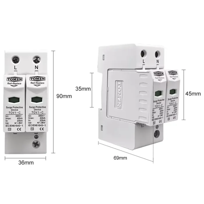 Protector Contra Sobretensiones 385Vca - 2P 20/40kA - Imagen 4