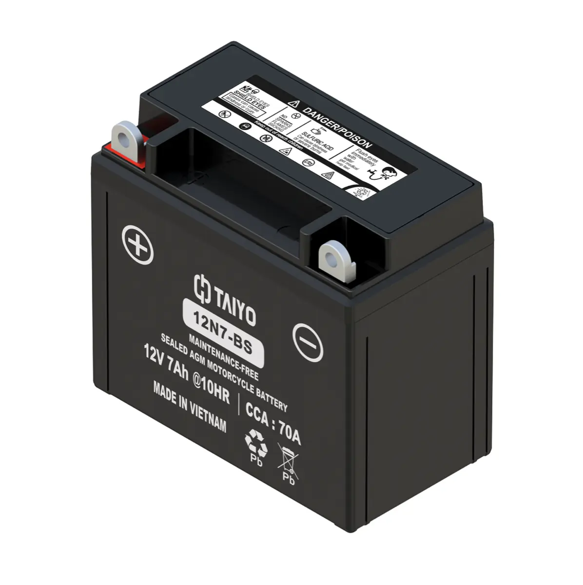 Bateria-para-motos-taiyo-12N7-BS Batería para Motos 12N7-BS (AGM, 12V 7Ah, CCA 70A) - Imagen 1