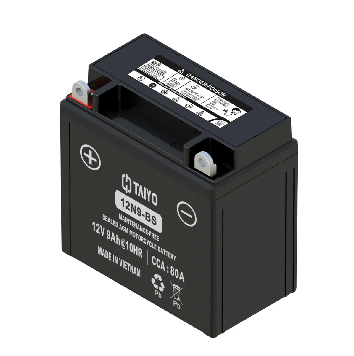 Bateria-para-motos-taiyo-12N9-BS Batería para Motos 12N9-BS (AGM, 12V 9Ah, CCA 80A) - Imagen 1