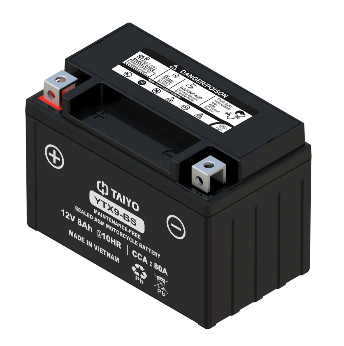 Bateria-para-motos-taiyo-YTX9-BS Batería para Motos YTX9-BS (AGM, 12V 8Ah, CCA 80A) - Imagen 1