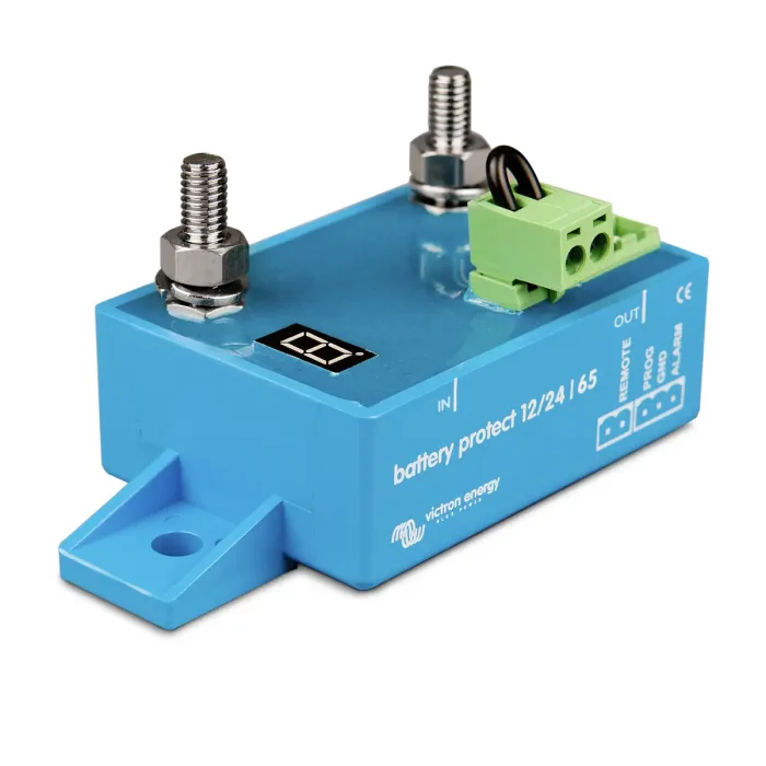 Dispositivo de protección de baterías Victron Energy para gestión eficiente y segura de energía.