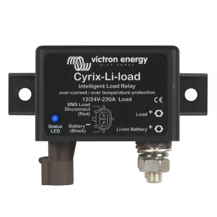 Relé inteligente Cyrix-Li-load de Victron Energy para gestión de baterías de 12/24V y 230A.