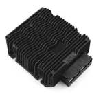 Conector de aluminio con disipador de calor, ideal para aplicaciones electrónicas eficientes.