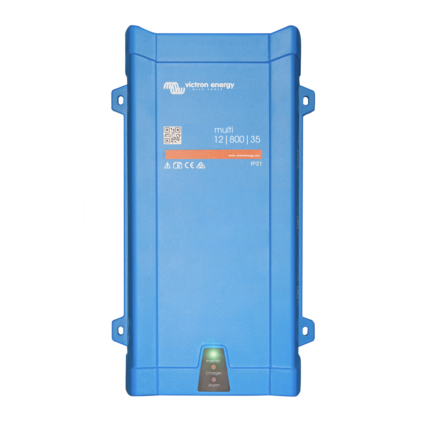 Inversor cargador Victron Energy Multi 12V 800VA, diseño moderno y funcional para energía fiable.