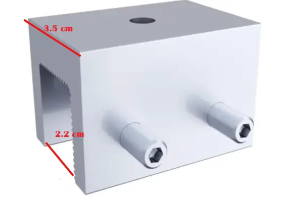 Soporte Metálico Compacto de 3.5 cm para Maquinarias Soporte mecánico metálico de 3.5 cm, ideal para aplicaciones industriales y ensamblajes.