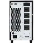 Panel trasero de unidad de gestión de energía con puertos USB, receptáculos y protección contra sobrecargas.