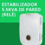 Estabilizador de voltaje 5.5KVA de pared con display digital y diseño moderno.
