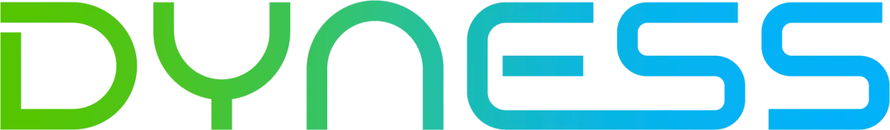 Logo moderno de DYNES con colores vibrantes, simbolizando innovación y dinamismo.