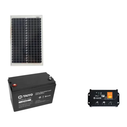 Kit Solar DC · 1 panel 30 W · batería 1,2 kWh - Embarcación