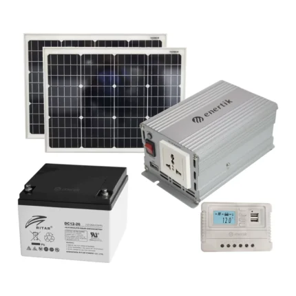 Kit Solar Off-Grid 350 W · 2 paneles 50 W · batería 0,3 kWh - Full