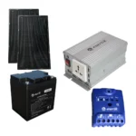 Kit Solar Off-Grid 350 W · 2 paneles 50 W · batería 0,3 kWh - Supervivencia