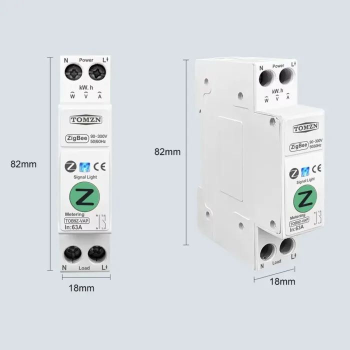 Interruptor Inteligente Zigbee con Medidor de Energía y Protecciones - 1P+N 63A - Imagen 4