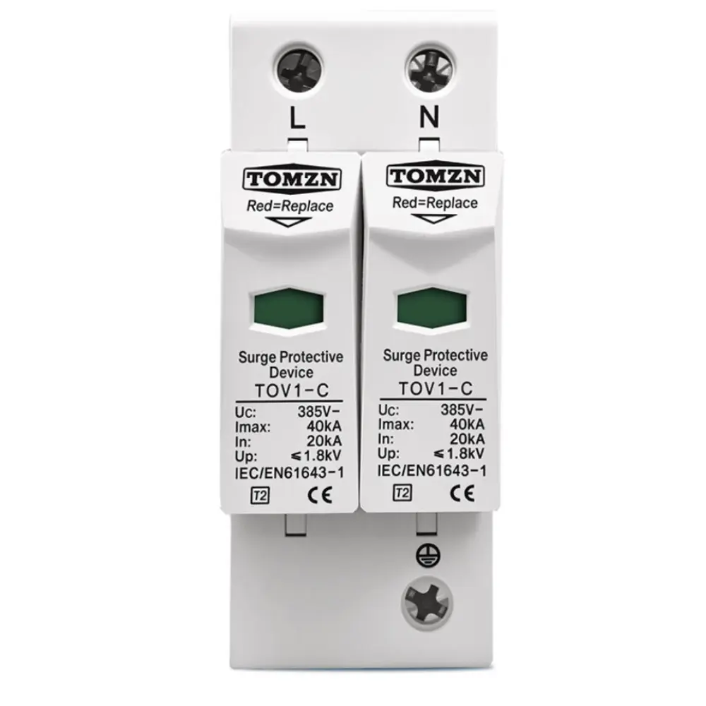 TOV1-C-20KA-40KA-2P-IMG01 Protector Contra Sobretensiones 385Vca - 2P 20/40kA - Imagen 1