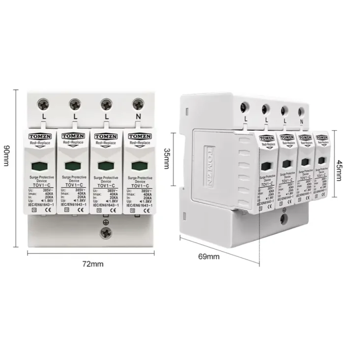 Protector Contra Sobretensiones 385Vca - 4P 20/40kA - Imagen 4