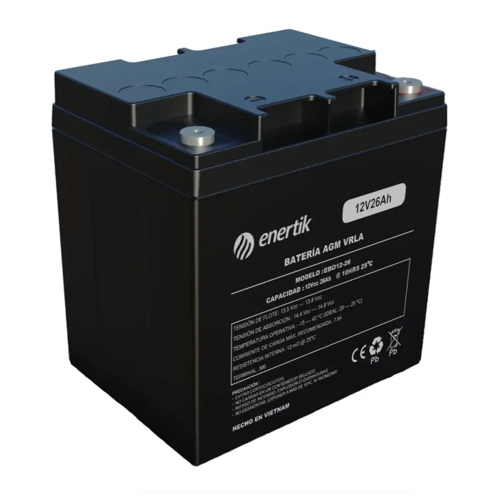 Batería de Ciclo Profundo AGM – Enertik – 12V 26Ah - Imagen 1