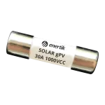 Fusible solar de 30A 1000VCC para sistemas fotovoltaicos, marca Enertik.