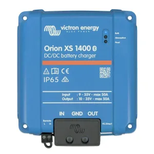 Cargador Victron Energy Orion XS 1400 DC/DC, compacto y eficiente para baterías en diversas aplicaciones.