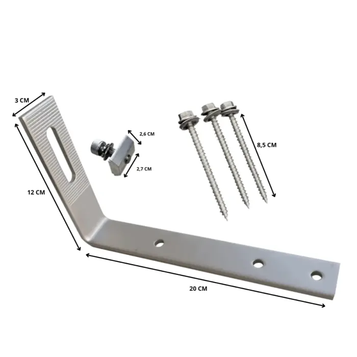 Fijación para Techo de Tejas En L (P/ Riel CG-010) - Imagen 2