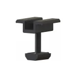 Abrazadera de metal negro, ideal para carpintería, construcción e industria, con diseño funcional y moderno.